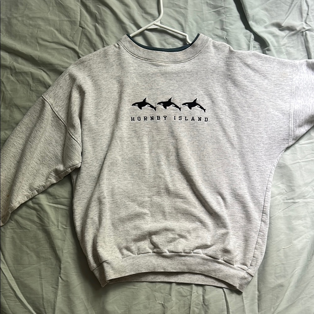 Gray Sweater with Whales